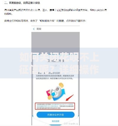 如何关闭花呗不上征信呢？详细操作流程解析