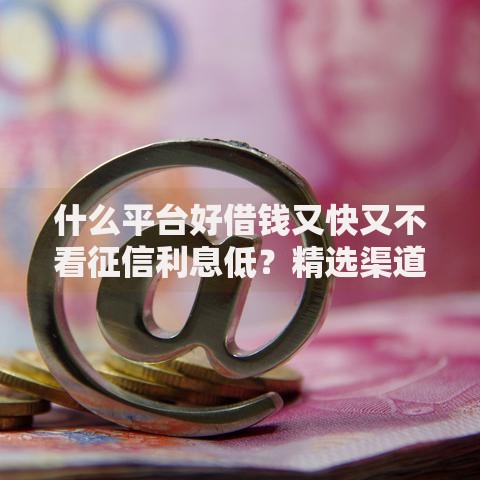 什么平台好借钱又快又不看征信利息低？精选渠道解析