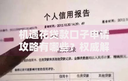 机遇花贷款口子申请攻略有哪些？权威解析助你快速通过审核