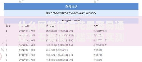什么网贷征信花最容易通过？五类低门槛平台实测解析
