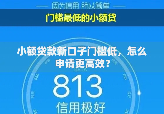 小额贷款新口子门槛低，怎么申请更高效？