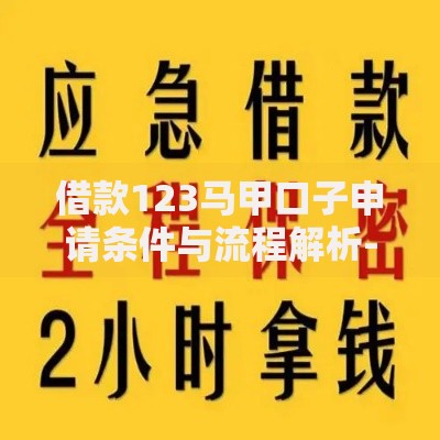 借款123马甲口子申请条件与流程解析-安全借款指南