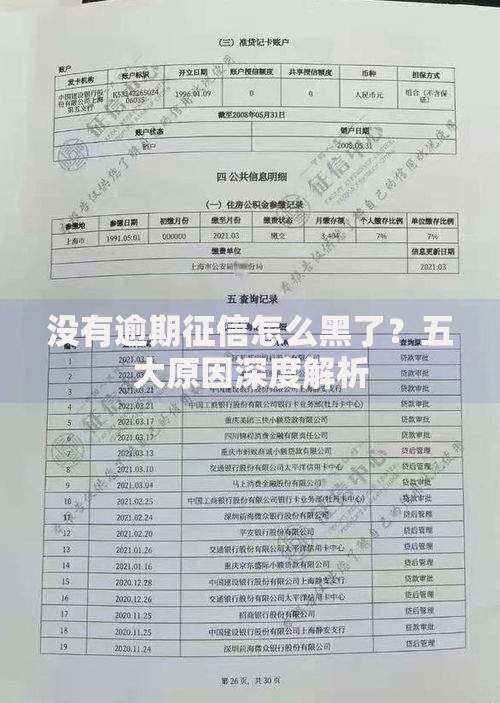 没有逾期征信怎么黑了？五大原因深度解析