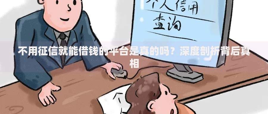 不用征信就能借钱的平台是真的吗？深度剖析背后真相