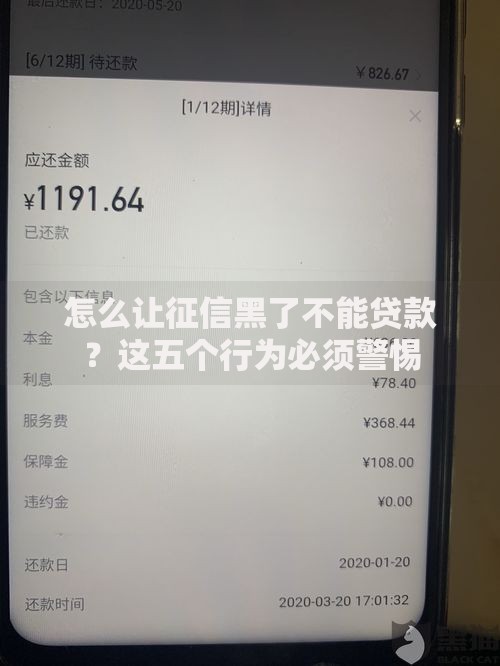 怎么让征信黑了不能贷款？这五个行为必须警惕