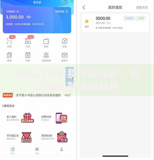 什么口子容易下款贴吧：低门槛贷款渠道解析