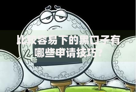 比较容易下的黑口子有哪些申请技巧？