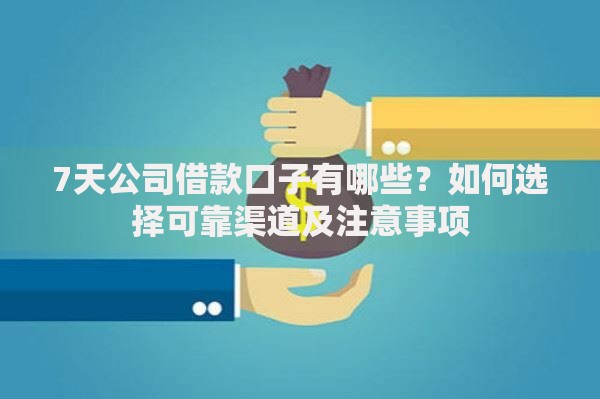 7天公司借款口子有哪些？如何选择可靠渠道及注意事项