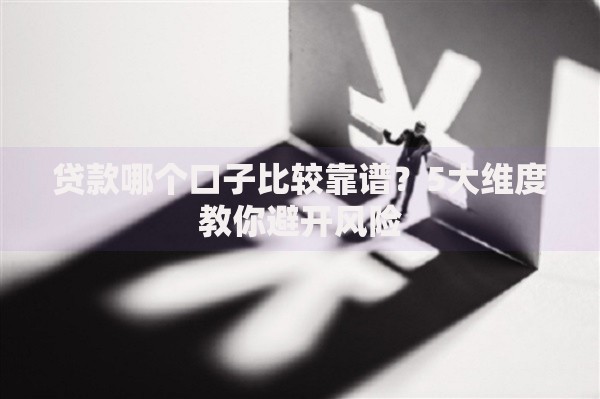 贷款哪个口子比较靠谱？5大维度教你避开风险