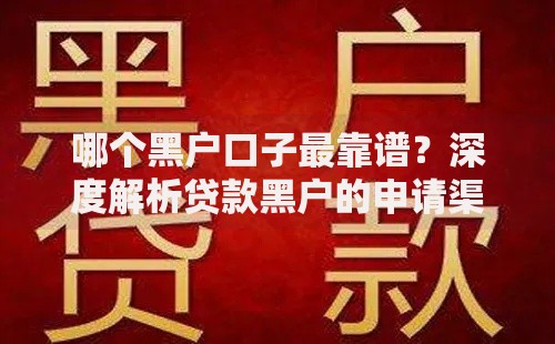 哪个黑户口子最靠谱？深度解析贷款黑户的申请渠道与风险