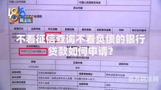不看征信查询不看负债的银行贷款如何申请？