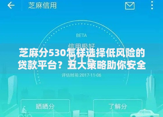 芝麻分530怎样选择低风险的贷款平台？五大策略助你安全借贷