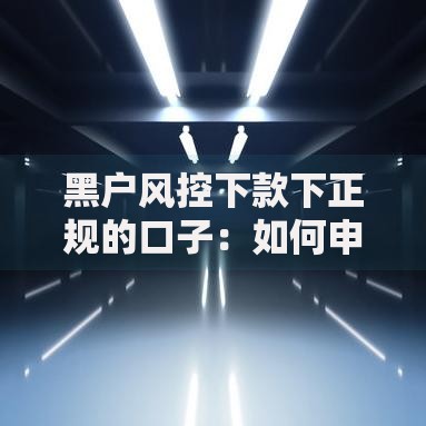 黑户风控下款下正规的口子：如何申请？