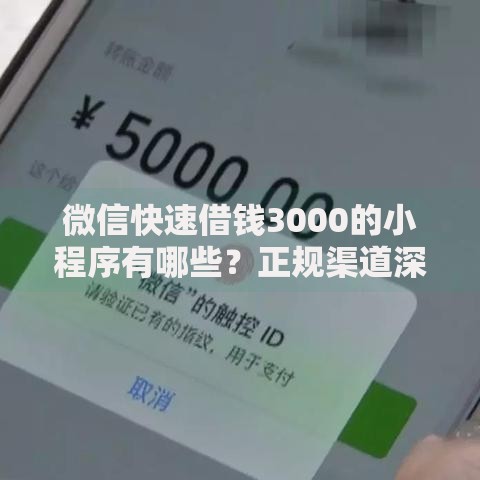 微信快速借钱3000的小程序有哪些？正规渠道深度解析