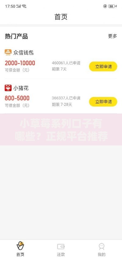 小草莓系列口子有哪些？正规平台推荐及申请攻略