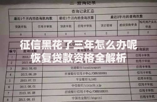 征信黑花了三年怎么办呢恢复贷款资格全解析