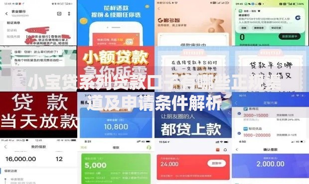 小宝贷系列贷款口子有哪些正规渠道及申请条件解析