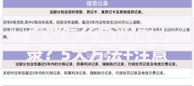 逾期怎么查征信记录？5大方法+注意事项全解析！
