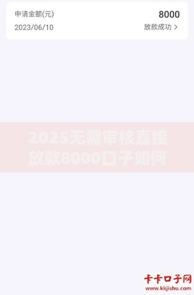 2025无需审核直接放款8000口子如何申请？