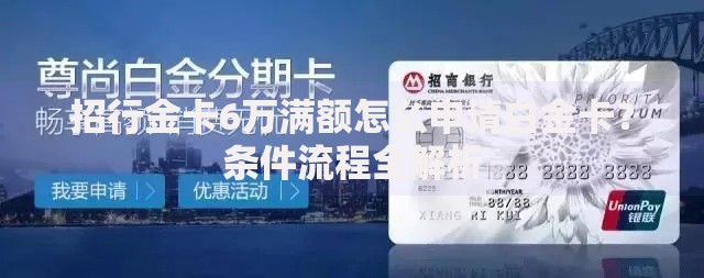 招行金卡6万满额怎么申请白金卡？条件流程全解析