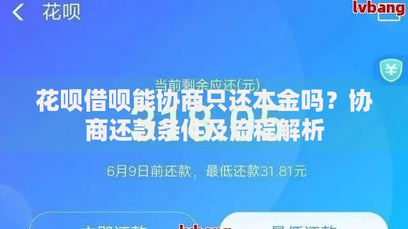 花呗借呗能协商只还本金吗？协商还款条件及流程解析