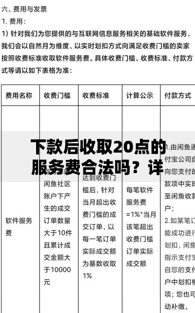 下款后收取20点的服务费合法吗？详解高额服务费风险与应对策略