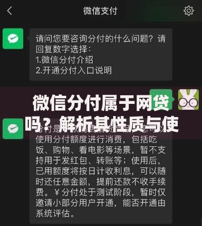 微信分付属于网贷吗？解析其性质与使用场景