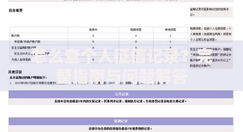 怎么查个人征信记录？完整指南与问题解答