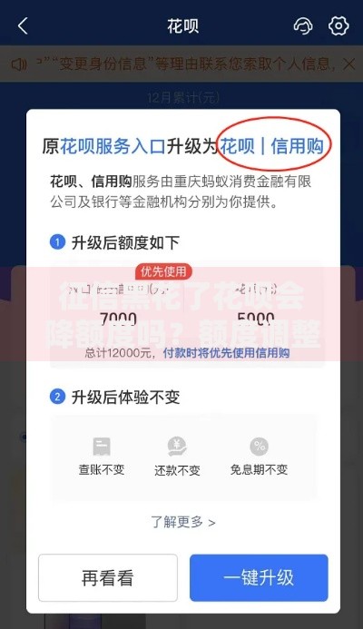 征信黑花了花呗会降额度吗？额度调整规则深度解析