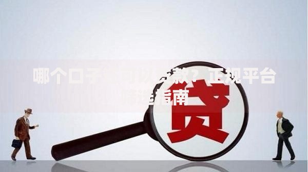 哪个口子还可以贷款？正规平台筛选指南