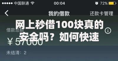 网上秒借100块真的安全吗？如何快速申请到账？