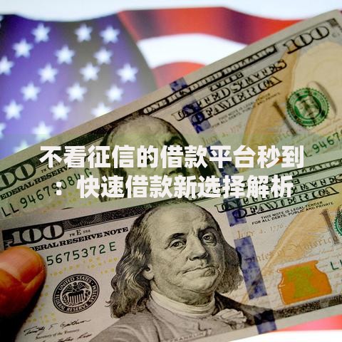不看征信的借款平台秒到：快速借款新选择解析