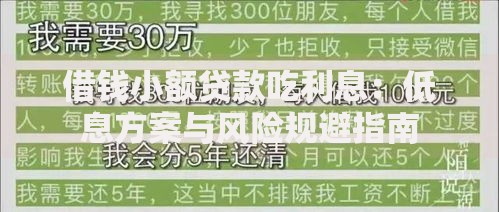 借钱小额贷款吃利息：低息方案与风险规避指南