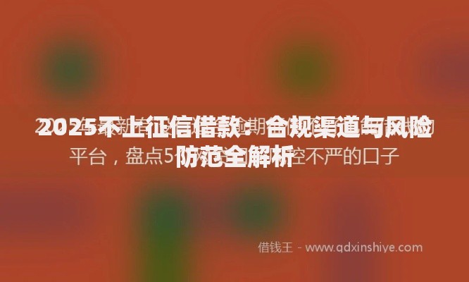 2025不上征信借款：合规渠道与风险防范全解析