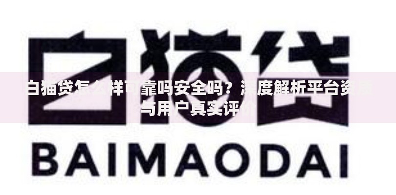 白猫贷怎么样可靠吗安全吗？深度解析平台资质与用户真实评价