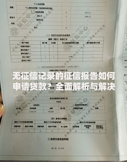无征信记录的征信报告如何申请贷款？全面解析与解决方案