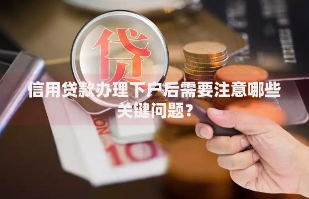 信用贷款办理下户后需要注意哪些关键问题？