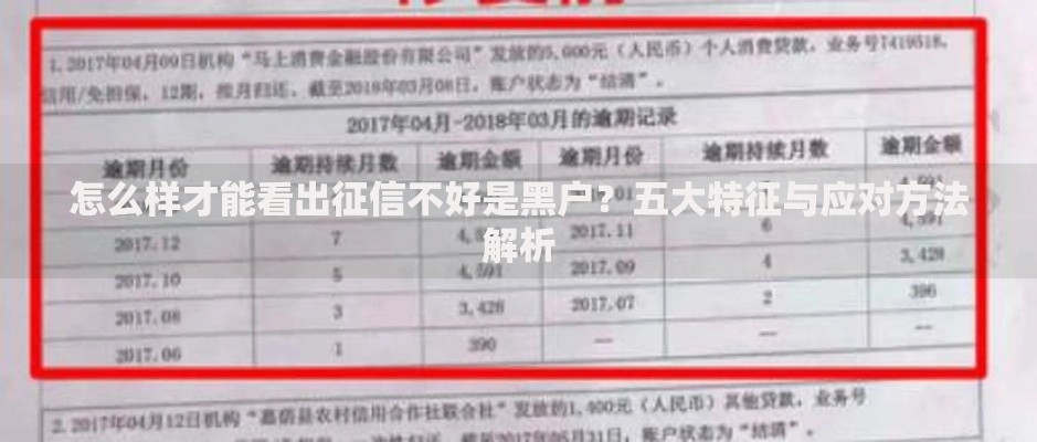 怎么样才能看出征信不好是黑户？五大特征与应对方法解析