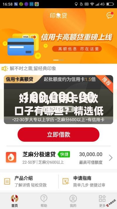 好用的信用卡贷款口子有哪些？精选低息高额度平台推荐