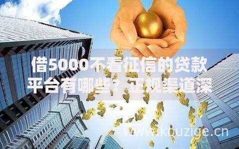 借5000不看征信的贷款平台有哪些？正规渠道深度解析