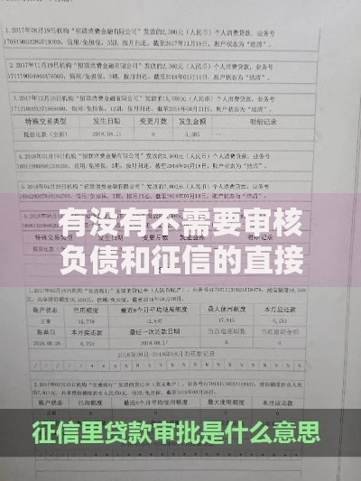 有没有不需要审核负债和征信的直接放款方式？风险与真相揭秘