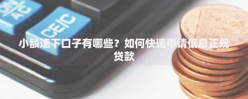 小额速下口子有哪些？如何快速申请低息正规贷款