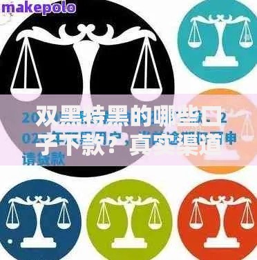 双黑特黑的哪些口子下款？真实渠道解析与申请攻略