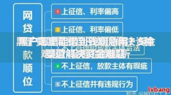 黑户哪里能借到钱啊急用？5种渠道解决资金难题