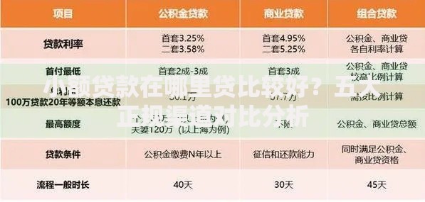 小额贷款在哪里贷比较好？五大正规渠道对比分析