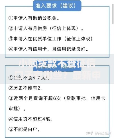 小额贷款不查征信口子有哪些？最新申请攻略解析