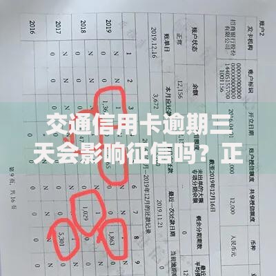交通信用卡逾期三天会影响征信吗？正确处理方法解析