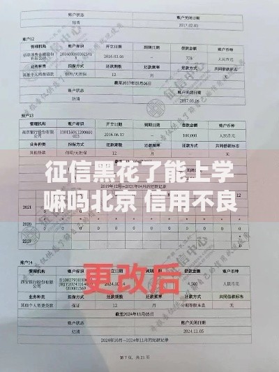 征信黑花了能上学嘛吗北京 信用不良如何解决教育困境
