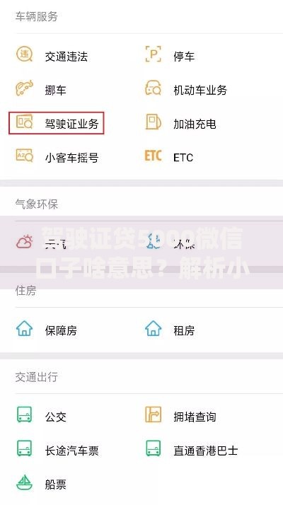 驾驶证贷5000微信口子啥意思？解析小额贷款新渠道