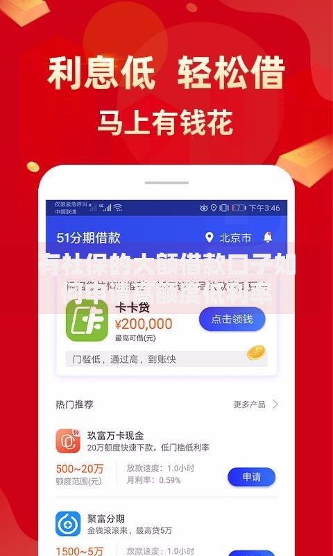 有社保的大额借款口子如何申请高额度低利率